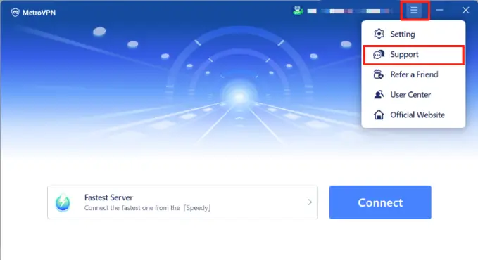 ② Go to the Support page